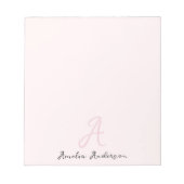 モノグラム赤面ピンク |ミニマモダンリストフェミニン ノートパッド (正面)