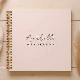 モノグラム赤面ピンク |ミニマモダンリストフェミニン ノートブック