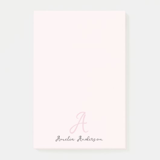 モノグラム赤面ピンク |ミニマモダンリストフェミニン ポストイット (正面)