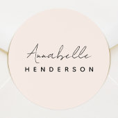 モノグラム赤面ピンク |ミニマモダンリストフェミニン ラウンドシール