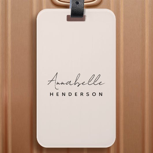 モノグラム赤面ピンク |ミニマモダンリストフェミニン ラゲッジタグ