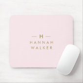 モノグラム赤面ピンク |金ゴールドエレガントミニマル マウスパッド (マウス)