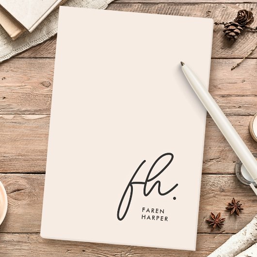 モノグラム赤面モダンピンクフェミニンスクリプト ポストイット