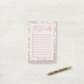 モノグラム赤面モダンピンクTo Doリスト輝き ポストイット (デスク上)