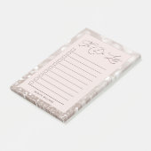 モノグラム赤面モダンピンクTo Doリスト輝き ポストイット (アングル)