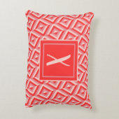 モノグラム赤3トーンダイヤモンドパターン アクセントクッション (裏面(縦))