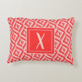 モノグラム赤3トーンダイヤモンドパターン アクセントクッション (裏面)