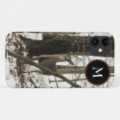 モノグラム迷彩柄で雪の中のハンターシカ Case-Mate iPhoneケース (裏面(横))