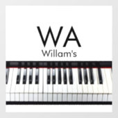 モノグラム追加イニシャルレター名文字ピアノ音楽 ウィンドウサイン (シート)