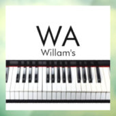 モノグラム追加イニシャルレター名文字ピアノ音楽 ウィンドウサイン (シート3)