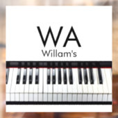 モノグラム追加イニシャルレター名文字ピアノ音楽 ウィンドウサイン (シート2)