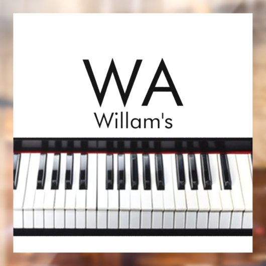 モノグラム追加イニシャルレター名文字ピアノ音楽 ウィンドウサイン (シート2)