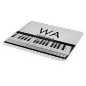 モノグラム追加イニシャルレター名文字ピアノ音楽 カッティングボード (角)