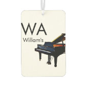 モノグラム追加イニシャルレター名文字ピアノ音楽 カーエアーフレッシュナー (裏面)