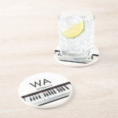 モノグラム追加イニシャルレター名文字ピアノ音楽 コースター (側面)