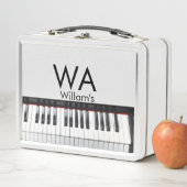 モノグラム追加イニシャルレター名文字ピアノ音楽 メタルランチボックス (インサイチュ)