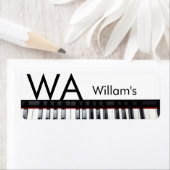 モノグラム追加イニシャルレター名文字ピアノ音楽 ラベル (インサイチュ)