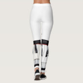 モノグラム追加イニシャルレター名文字ピアノ音楽 レギンス (裏面)