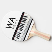 モノグラム追加イニシャルレター名文字ピアノ音楽 卓球ラケット (横)