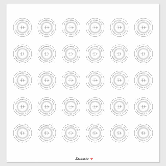 モノグラム透過澄ん差出人住所ラベル シール (シート)