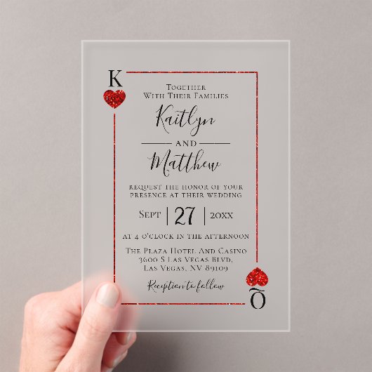 モノグラム遊のカード結婚コレクション アクリル招待状 (インサイチュ (ポータブル))