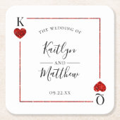 モノグラム遊のカード結婚コレクション スクエアペーパーコースター (正面)