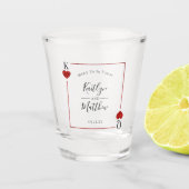 モノグラム遊のカード結婚式の日付を保存 ショットグラス (正面)