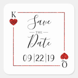 モノグラム遊のカード結婚式の日付を保存 スクエアシール