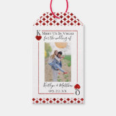 モノグラム遊のカー結婚ドの写真の日付を保存 ギフトタグ (正面)