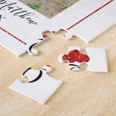 モノグラム遊のカー結婚ドの写真の日付を保存 ジグソーパズル (側面)