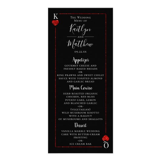 モノグラム遊カードの結婚コレクションメニュー ラックカード (正面)