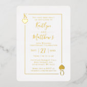 モノグラム遊カード50周年結婚記念 箔招待状 (正面)