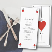 モノグラム遊ハートのカー結婚ドのメニューカード メニュー