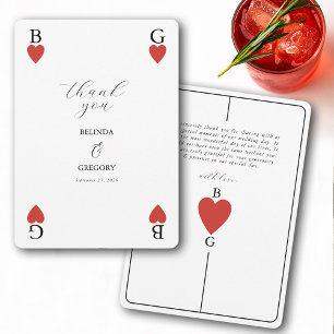 モノグラム遊ハートズ結婚カードありがとう サンキューカード
