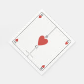 モノグラム遊ハートズ結婚カード スタンダードランチョンナプキン (角)