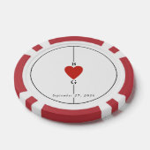 モノグラム遊ハートズ結婚カード ポーカーチップ (シングル)
