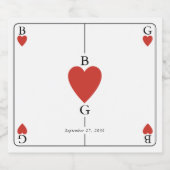 モノグラム遊ハートズ結婚カード リキュールボトルラベル (シングルラベル)