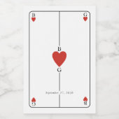 モノグラム遊ハートズ結婚カード ワインラベル (シングルラベル)