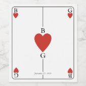 モノグラム遊ハートズ結婚カード ワインラベル (シングルラベル)