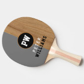 モノグラム選手の名前とイニシャルフェイクハーフウッド 卓球ラケット (横)