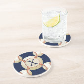 モノグラム野球ボールのスポーツパターン コースター (側面)