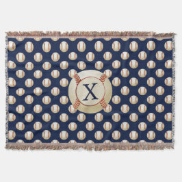 モノグラム野球ボールのスポーツパターン スローブランケット