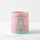 モノグラム野生動物女の子ボホジャングルかわいらし動物 マグカップ (中央)