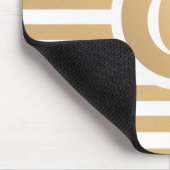 モノグラム金ゴールドおよび白ストライプ文字 マウスパッド (コーナー)