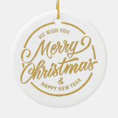 モノグラム金ゴールドとターコイズSとカラフル花 セラミックオーナメント (裏面)