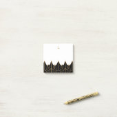 モノグラム金ゴールドと黒アールデコパターン ポストイット (デスク上)