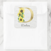 モノグラム金ゴールドひまわりガーリーフローライニシャルD スクエアシール (バッグ)