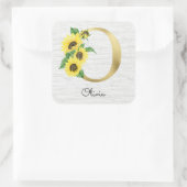 モノグラム金ゴールドひまわりガーリーフローライニシャルO スクエアシール (バッグ)