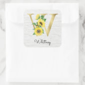 モノグラム金ゴールドひまわりガーリーフローライニシャルW スクエアシール (バッグ)