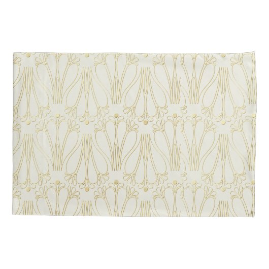 モノグラム金ゴールドアートデコ結婚ニューリエレガントウェズ 枕カバー (裏面)